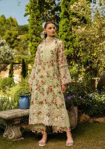 Elaf | Dear Paradise | Pista Green | Lawn | Unstitched | Print Chikankari Colloction ’25 | 3 pc set