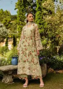 Elaf | Dear Paradise | Pista Green | Lawn | Unstitched | Print Chikankari Colloction ’25 | 3 pc set