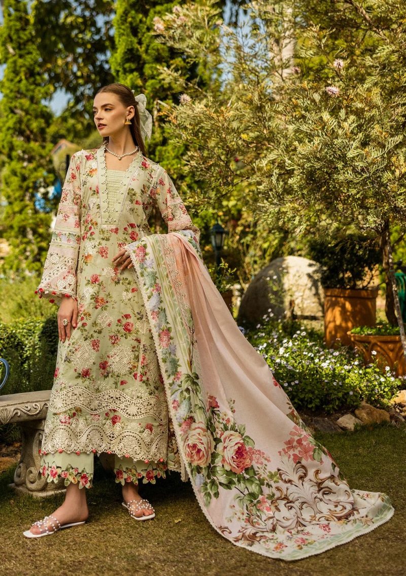 Elaf | Dear Paradise | Pista Green | Lawn | Unstitched | Print Chikankari Colloction '25 | 3 pc set - Image 4