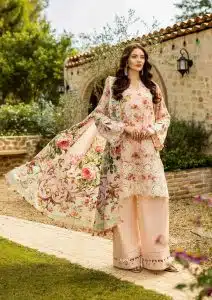 Elaf | True Love | Pink | Lawn | Unstitched | Print Chikankari Colloction ’25 | 3 pc set