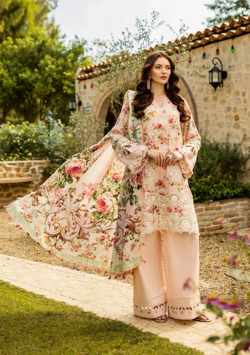 Elaf | True Love | Pink | Lawn | Unstitched | Print Chikankari Colloction '25 | 3 pc set