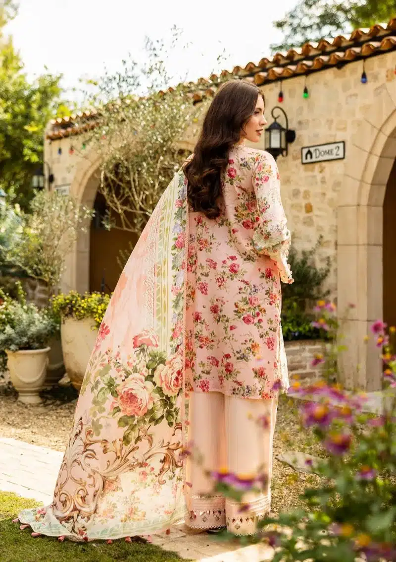 Elaf | True Love | Pink | Lawn | Unstitched | Print Chikankari Colloction '25 | 3 pc set - Image 2