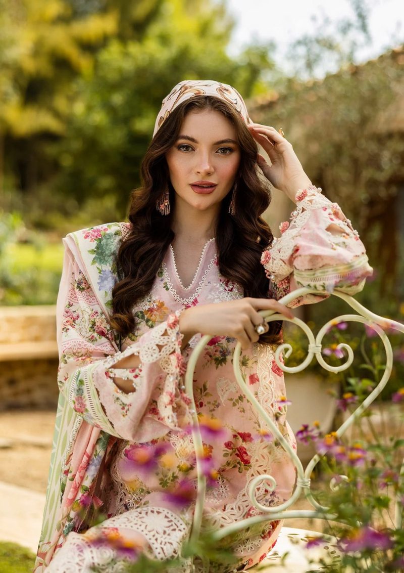 Elaf | True Love | Pink | Lawn | Unstitched | Print Chikankari Colloction '25 | 3 pc set - Image 3
