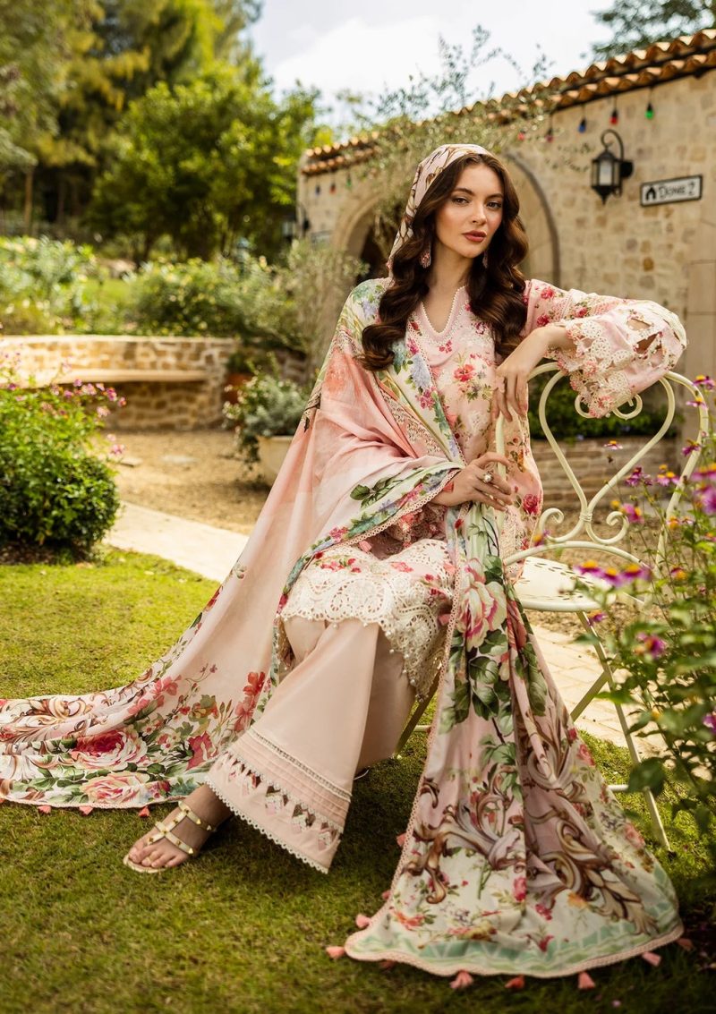 Elaf | True Love | Pink | Lawn | Unstitched | Print Chikankari Colloction '25 | 3 pc set - Image 5