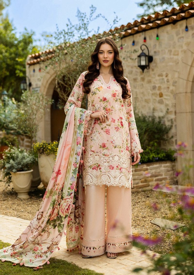 Elaf | True Love | Pink | Lawn | Unstitched | Print Chikankari Colloction '25 | 3 pc set - Image 6