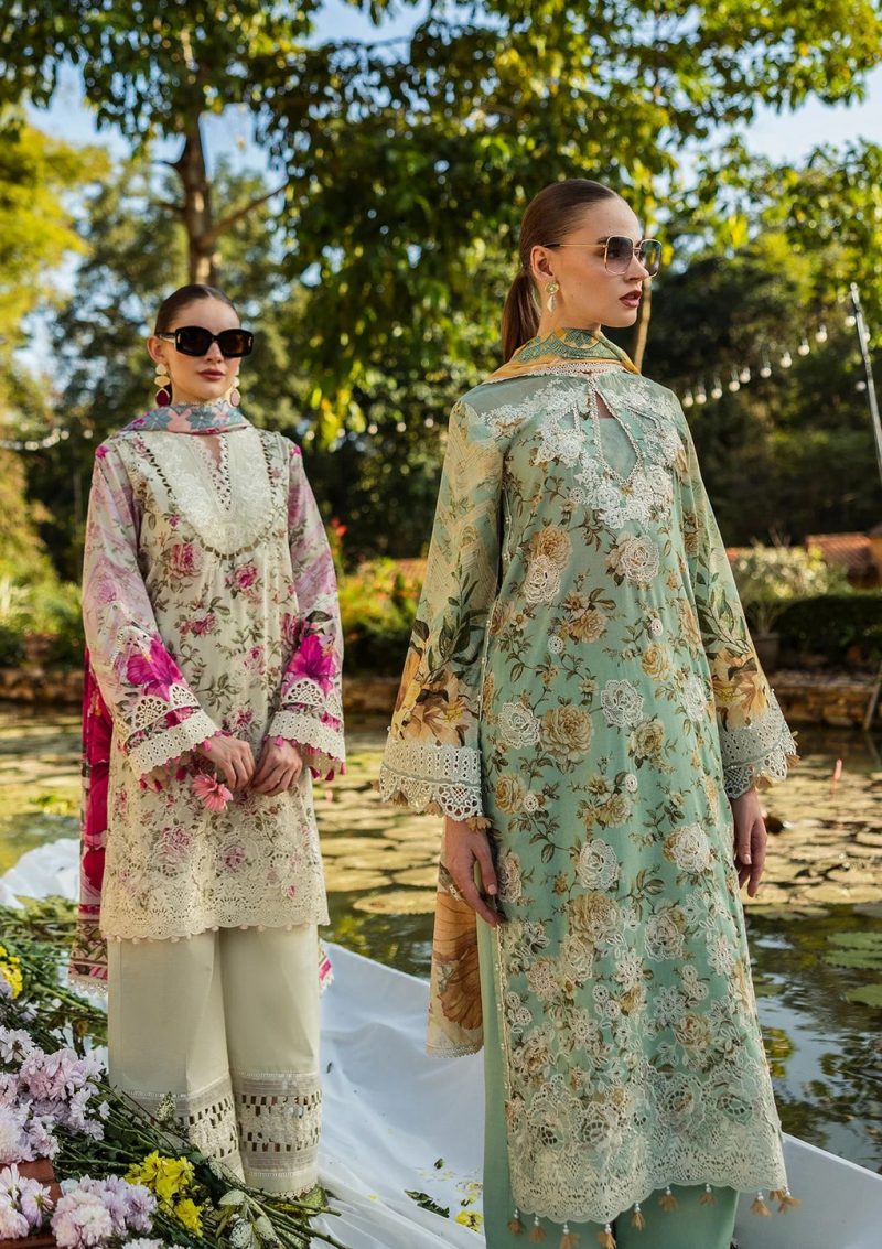 Elaf | Pistachio Dreams | Aqua | Lawn | Unstitched | Print Chikankari Colloction '25 | 3 pc set - Image 6