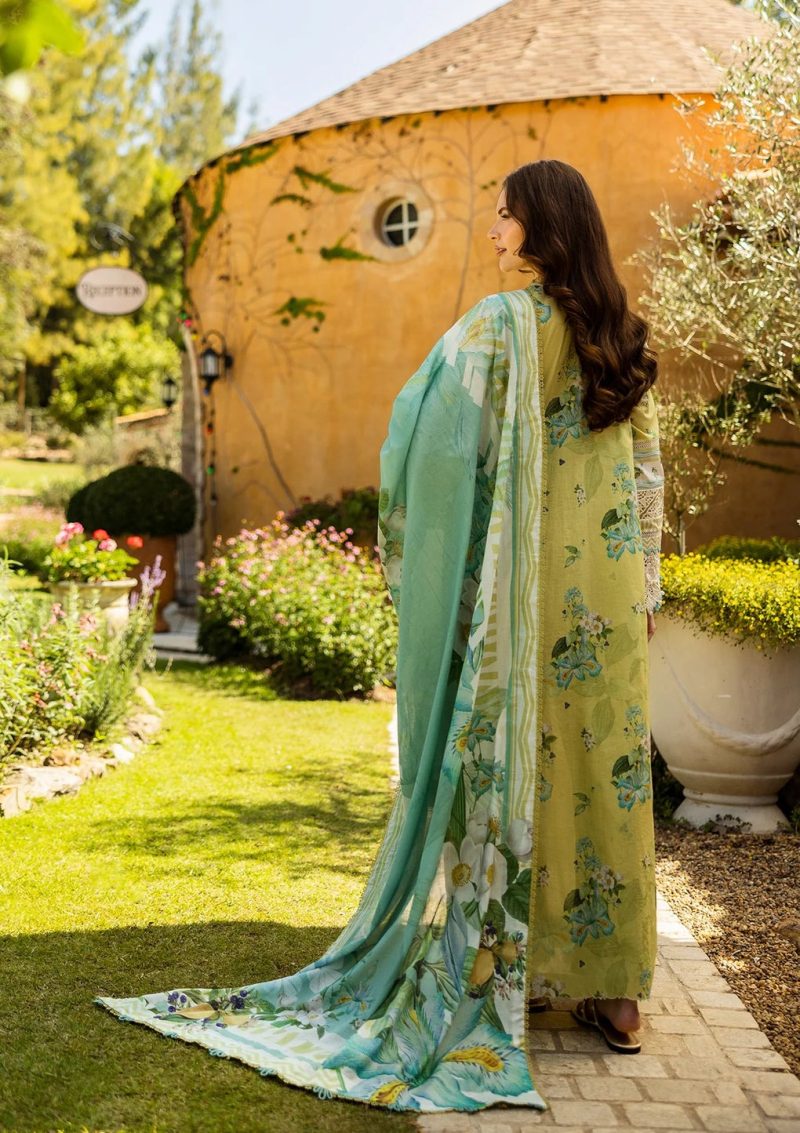 Elaf | Allure | Lemon | Lawn | Unstitched | Print Chikankari Colloction '25 | 3 pc set - Image 2