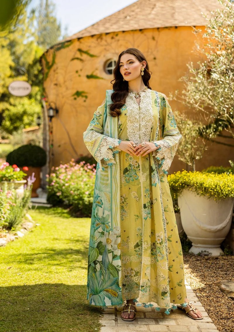 Elaf | Allure | Lemon | Lawn | Unstitched | Print Chikankari Colloction '25 | 3 pc set - Image 3