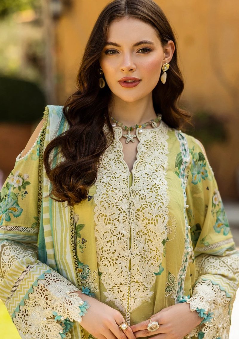 Elaf | Allure | Lemon | Lawn | Unstitched | Print Chikankari Colloction '25 | 3 pc set - Image 6