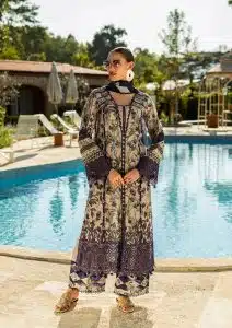 Elaf | Azzurro | Nude Pink | Lawn | Unstitched | Print Chikankari Colloction ’25 | 3 pc set