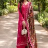 Faiza Saqlain | Zinnia Luxury Lawn 25 | Dark Hot Pink | Unstitched | Feastive Wear | Verda - 01 | 3 pc set.