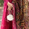 Faiza Saqlain | Zinnia Luxury Lawn 25 | Dark Hot Pink | Unstitched | Feastive Wear | Verda - 01 | 3 pc set. - Image 2