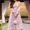 Faiza Saqlain | Zinnia Luxury Lawn 25 | Lavender | Unstitched | Feastive Wear | Soma - 04 | 3 pc set.