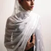 Image | Spring Pret '24 | Embroidered Lace Dupatta | Chiffon | White | 1 pc | IDCH-213326. - Image 2
