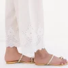 Image | Aria Edit 24 | Embroidered Pant | Pure Cotton | Beige| 1 pc | T-649. - Image 2