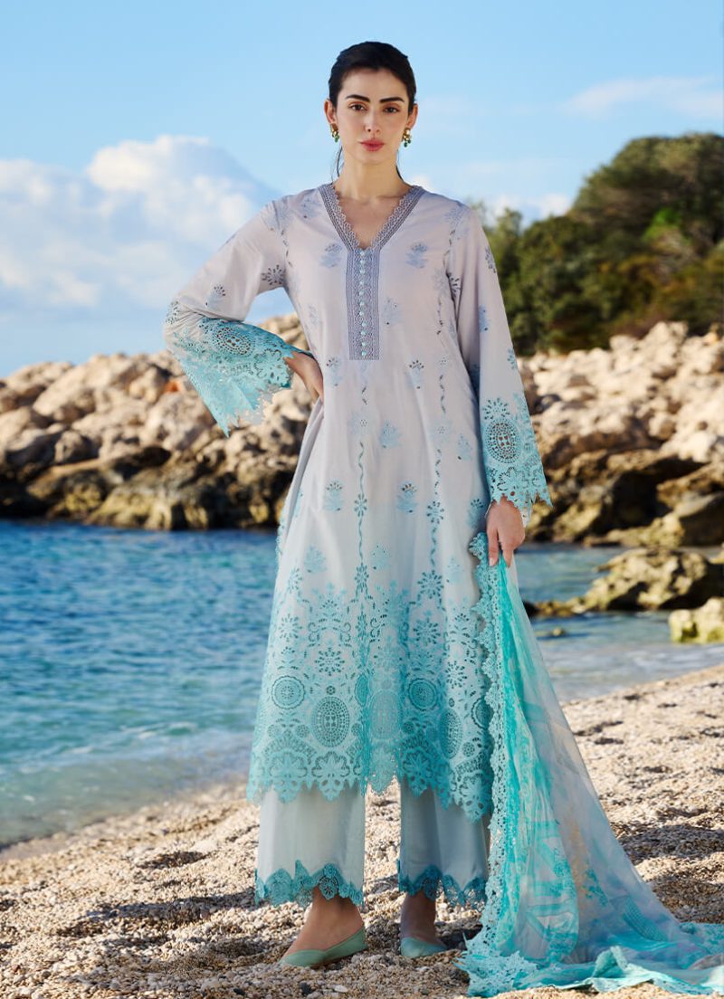 Image | Lawnkari 25 Collection | Shaded | Unstitched | Festive wear | Rim- D22 | 3 pc set.