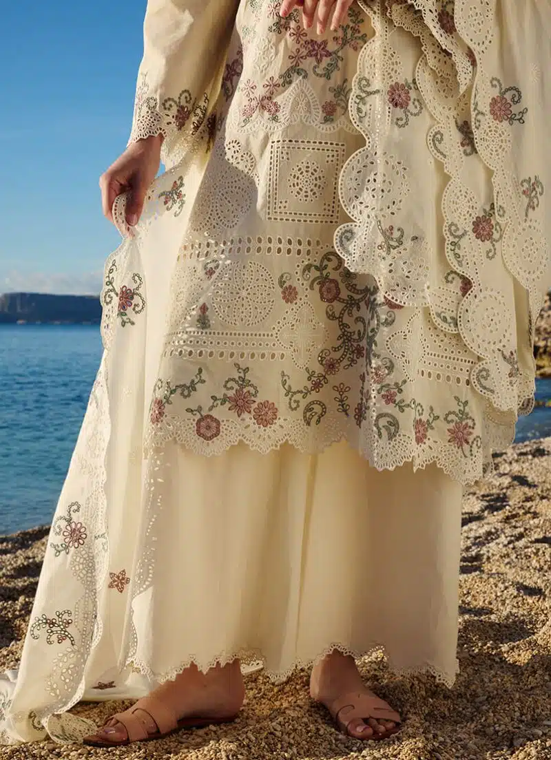 Image | Lawnkari 25 Collection | Kora | Unstitched | Festive wear | Reem- D4 | 3 pc set. - Image 4