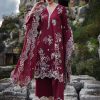 Image | Lawnkari 25 Collection | Red | Unstitched | Festive wear | Lilia- D10 | 3 pc set.