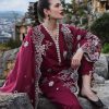 Image | Lawnkari 25 Collection | Red | Unstitched | Festive wear | Lilia- D10 | 3 pc set. - Image 2