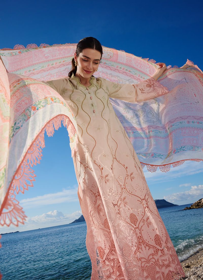 Image | Lawnkari 25 Collection | Shaded | Unstitched | Festive wear | Dahlia- D15 | 3 pc set. - Image 2