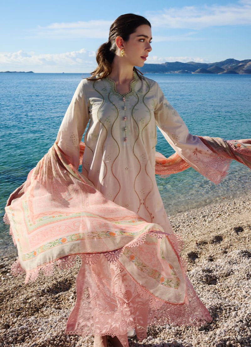 Image | Lawnkari 25 Collection | Shaded | Unstitched | Festive wear | Dahlia- D15 | 3 pc set. - Image 3