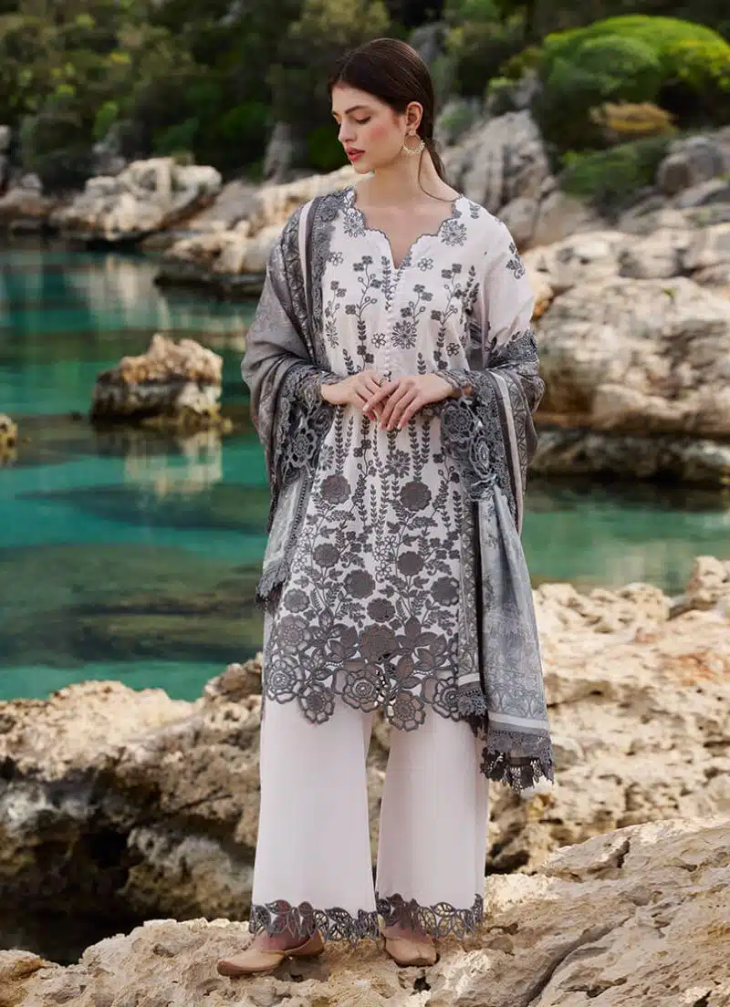Image | Lawnkari 25 Collection | Powder Pink | Unstitched | Festive wear | Laleh- D19 | 3 pc set.