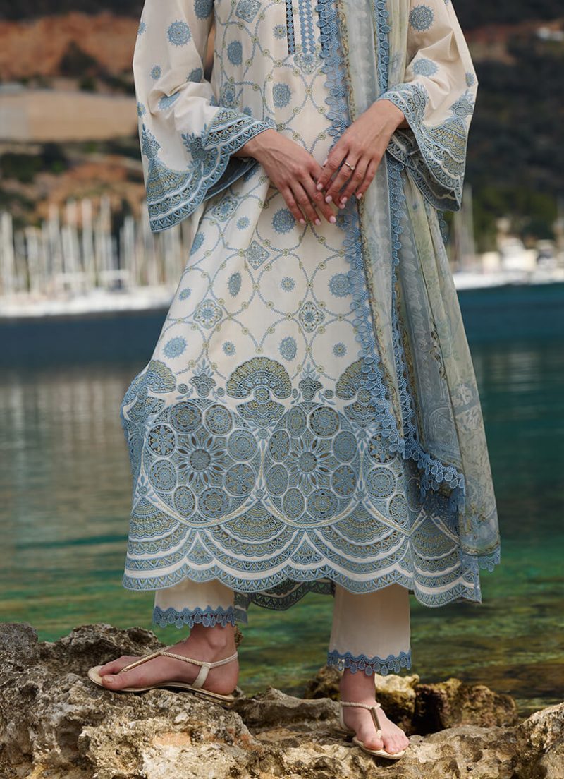 Image | Lawnkari 25 Collection | Kora | Unstitched | Festive wear | Mila- D20 | 3 pc set. - Image 4