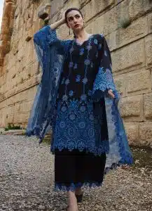 Image | Lawnkari 25 Collection | Black | Unstitched | Festive wear | Hala- D21 | 3 pc set.