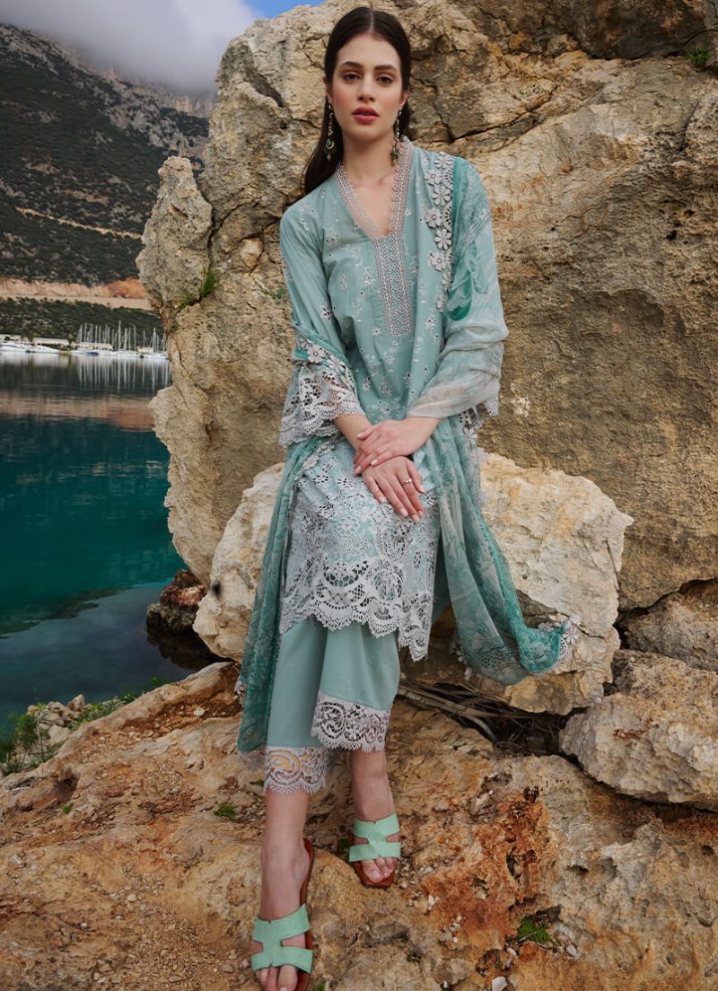 Image | Lawnkari 25 Collection | Tiffany | Unstitched | Festive wear | Selin- D24 | 3 pc set.