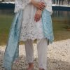 Image | Lawnkari 25 Collection | Milky White | Unstitched | Festive wear | Elif- D25 | 3 pc set. - Image 2