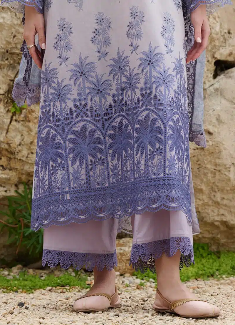 Image | Lawnkari 25 Collection | Shaded | Unstitched | Festive wear | Leen- D26 | 3 pc set. - Image 4