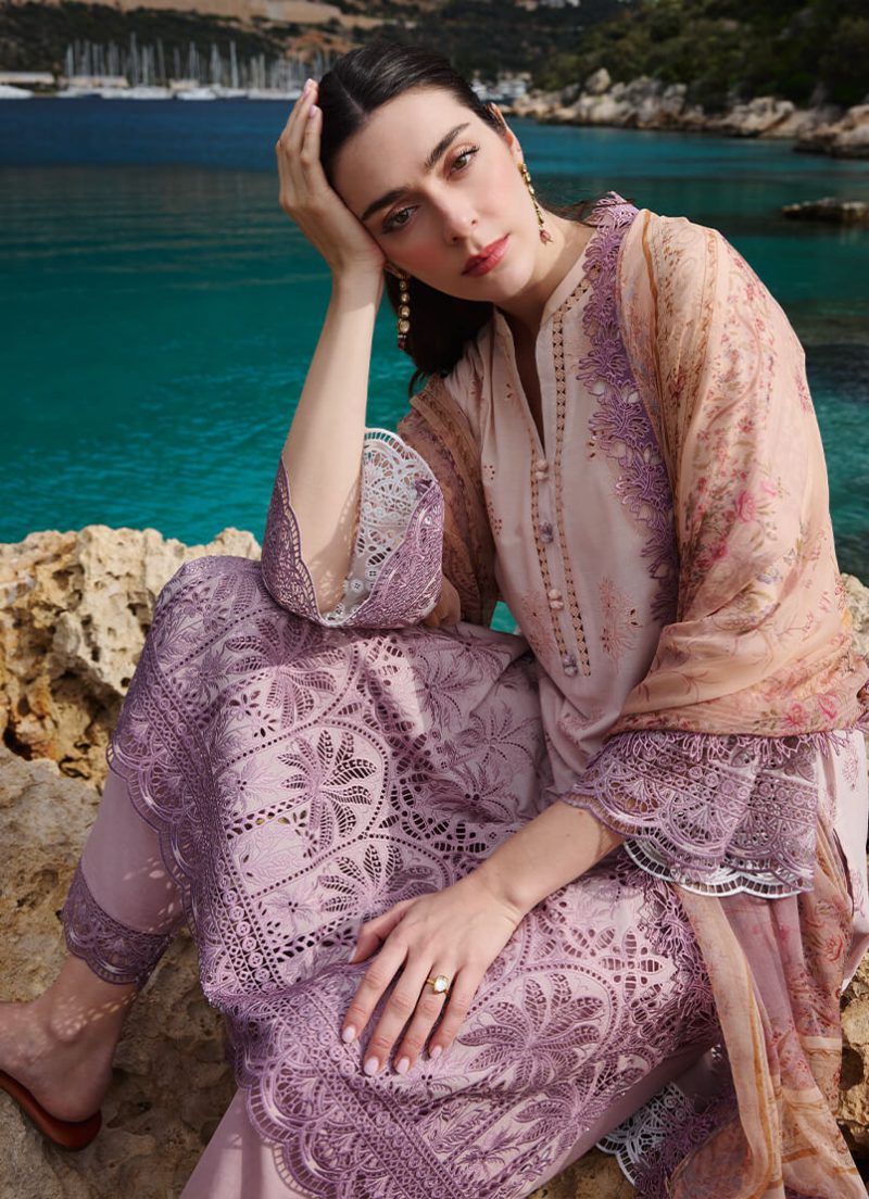 Image | Lawnkari 25 Collection | Shaded | Unstitched | Festive wear | Ivy- D27 | 3 pc set. - Image 2