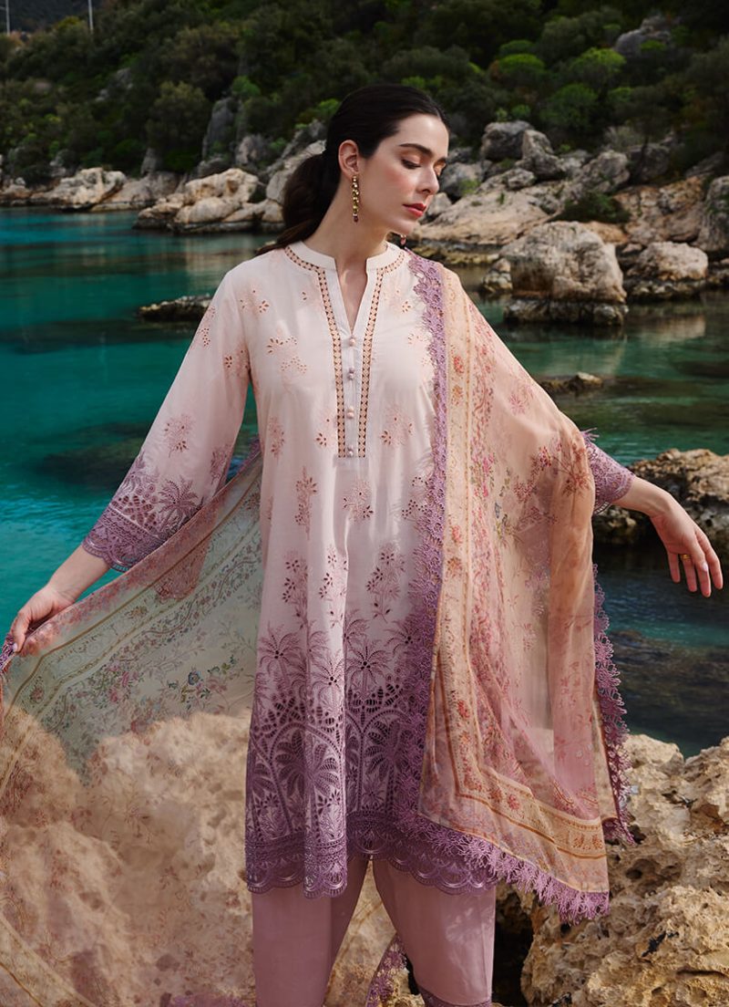 Image | Lawnkari 25 Collection | Shaded | Unstitched | Festive wear | Ivy- D27 | 3 pc set. - Image 4