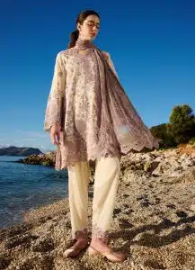 Image | Lawnkari 25 Collection | Kora | Unstitched | Festive wear | Rania- D28 | 3 pc set.