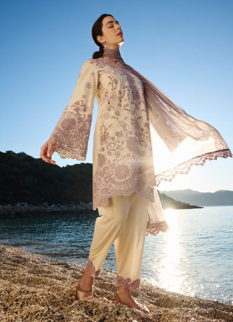 Image | Lawnkari 25 Collection | Kora | Unstitched | Festive wear | Rania- D28 | 3 pc set. - Image 3
