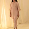 Image | Spring Basics '25 Collection | Textured Co-ord Set | Jacquard | Tan Peach | Stitched | 2 pc