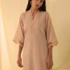 Image | Spring Basics '25 Collection | Textured Co-ord Set | Jacquard | Tan Peach | Stitched | 2 pc - Image 3