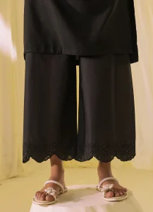 Image | Spring Basics ’25 Collection | Embroidered Bottom | Cotton | Black | Stitched | 1 pc