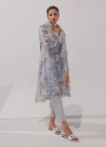 Image | Spring Basics ’25 Collection | Embroidered Printed Suits | Cotton and Chiffon | Light Blue | Stitched | 3 Pc