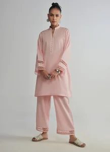 Image | Spring Basics ’25 Collection | Textured Co-ord Set | Jacquard | Peach | Stitched | 2 pc