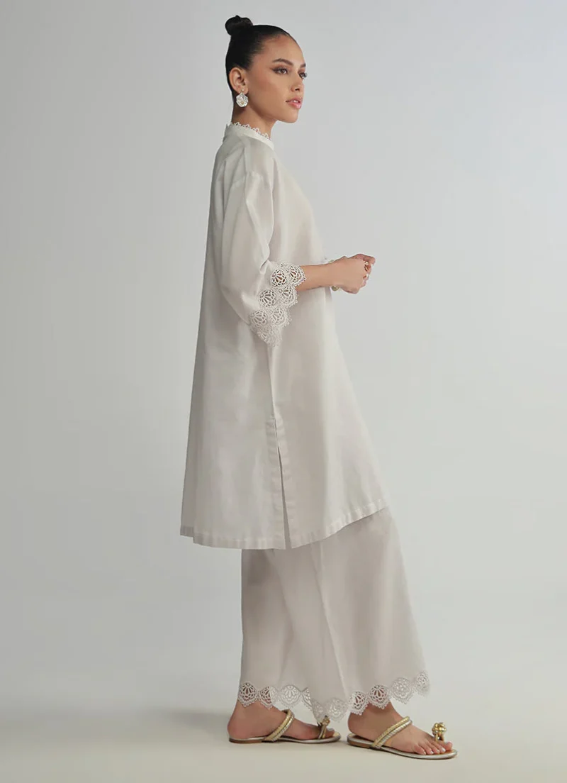 Image | Spring Basics '25 Collection | Textured Co-ord Set | Jacquard | Ash Grey | Stitched | 2 pc - Image 4