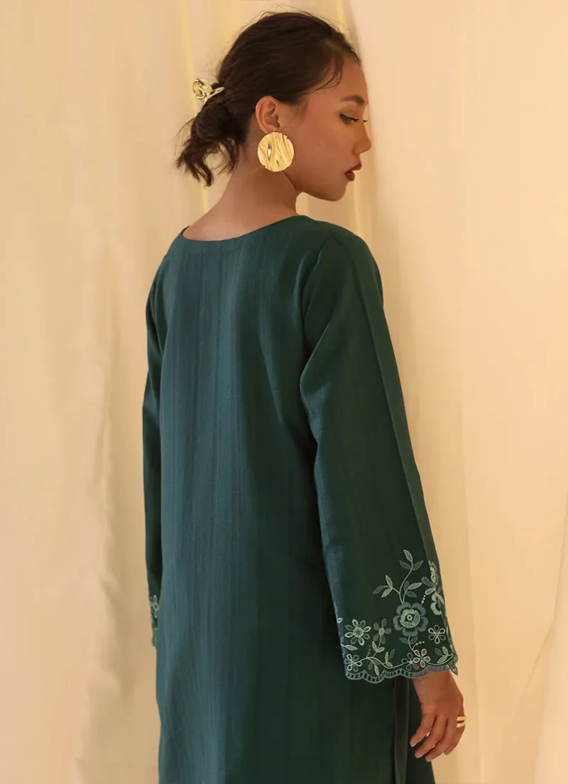 Image | Spring Collection | Turquoise Green | Embroidered Co-ord Set | 2 pc - Image 3