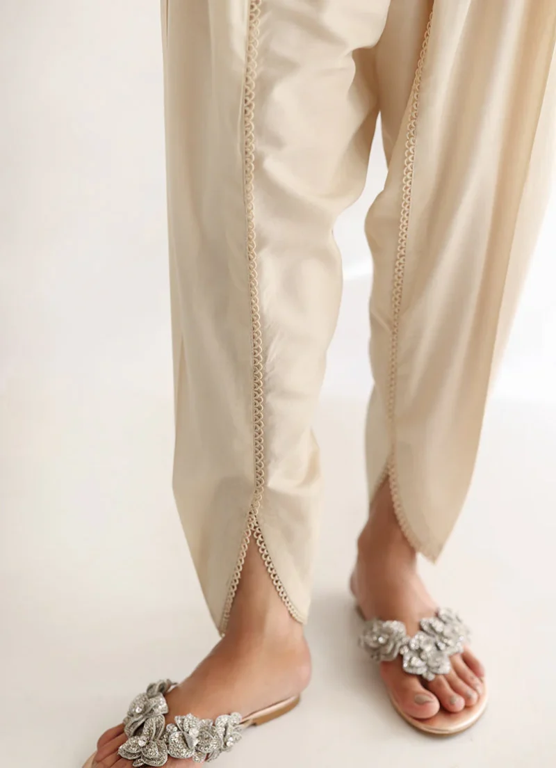 Image | Selene'25 | Solid Lace Shalwar | Beige | Stitched | 1 Piece - Image 4