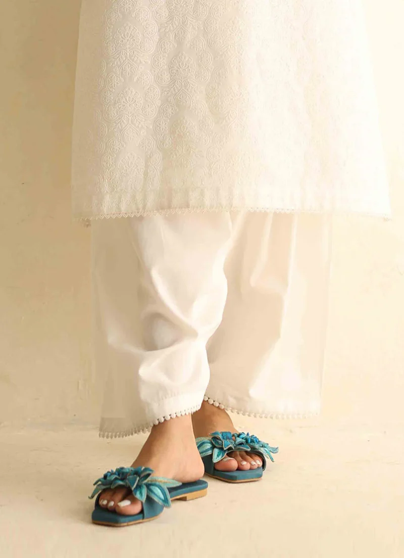 Image | Selene'25 | Flared Shalwar | White | Stitched | 1 Piece - Image 3