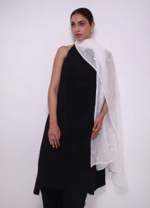 Image | Spring Pret ’24 | Embroidered Lace Dupatta | Chiffon | White | 1 pc | IDCH-213327.