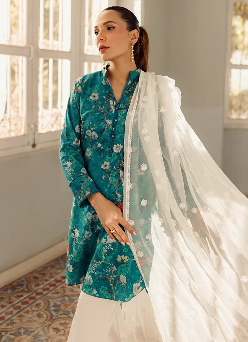 Image | Spring Pret '24 | Embroidered Lace Dupatta | Chiffon | White | 1 pc | IDCH-213329.