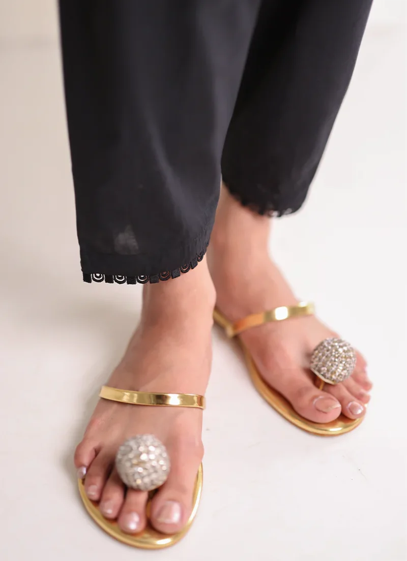 Image | Spring Pret '24 | Lace Shalwar | Cotton | Black | 1 pc | T-634 .