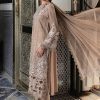 Maria.b | Luxury Lawn | Cofee | Unstitched | Embroidered Net Suit | 3 Piece - Image 2