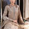 Maria.b | Luxury Lawn | Cofee | Unstitched | Embroidered Net Suit | 3 Piece - Image 3