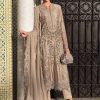 Maria.b | Luxury Lawn | Cofee | Unstitched | Embroidered Net Suit | 3 Piece